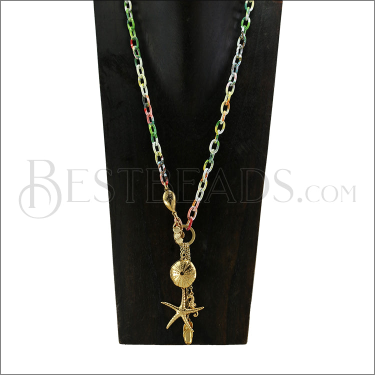 SEAHORSE charm GOLD - 10 pcs