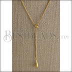 Close-up of lariat style closure