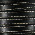 10mm flat STITCHED leather BLACK - meter
