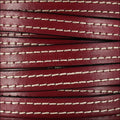 10mm flat STITCHED leather PLUM - meter