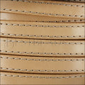 10mm flat STITCHED leather NATURAL - meter
