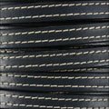 10mm flat STITCHED leather GREY - meter