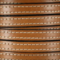 10mm flat STITCHED leather TOBACCO - meter