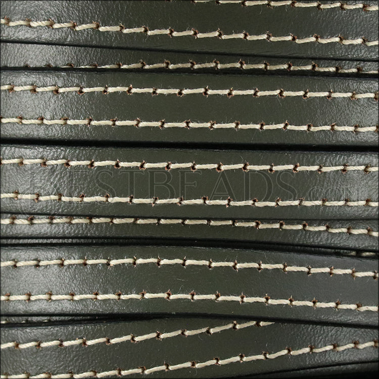 10mm flat STITCHED leather PUTTY - meter