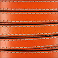 10mm flat STITCHED leather RUST - meter