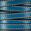 10mm flat STITCHED leather TURQUOISE - meter