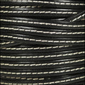 5mm flat STITCHED leather BLACK - meter