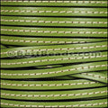 5mm flat STITCHED leather OLIVE GREEN - meter