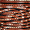 5mm flat STITCHED leather TAN - meter