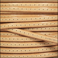 5mm flat STITCHED leather NATURAL - meter