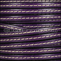 5mm flat STITCHED leather DEEP PURPLE - meter