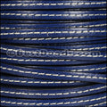5mm flat STITCHED leather ELECTRIC BLUE - meter
