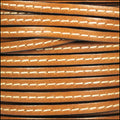 5mm flat STITCHED leather TOBACCO - meter