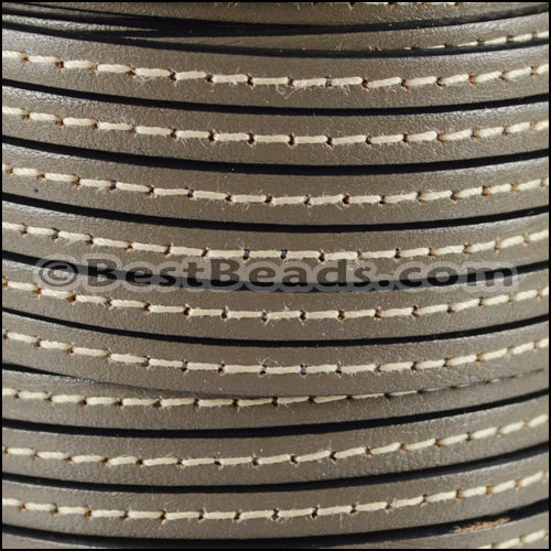 5mm flat STITCHED leather PUTTY - meter
