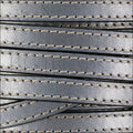 10mm flat STITCHED leather METALLIC GUNMETAL - meter