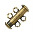 2 ring SLIDE clasp ANT BRASS - 36 pcs