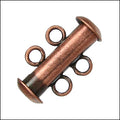 2 ring SLIDE clasp ANT COPPER - 36 pcs