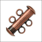 2 ring SLIDE clasp ANT COPPER - 36 pcs