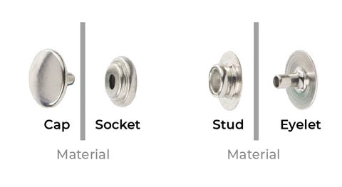Snap Button NICKEL PLATED - set of 10