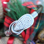 5mm round STAINLESS STEEL mag clasp STYLE 9 - SILVER CRYSTALS - 5 clasps