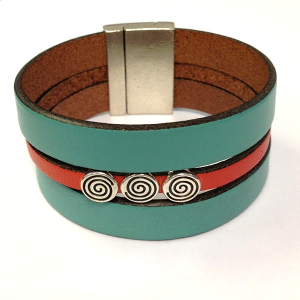 10mm flat leather PASTEL EMERALD GREEN - meter