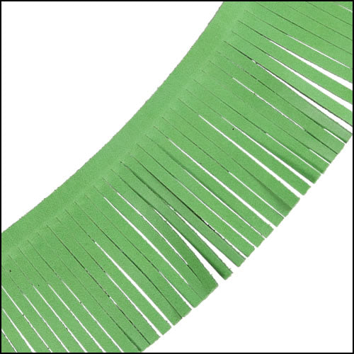 Tassel Fringe Leather GREEN - 1 foot