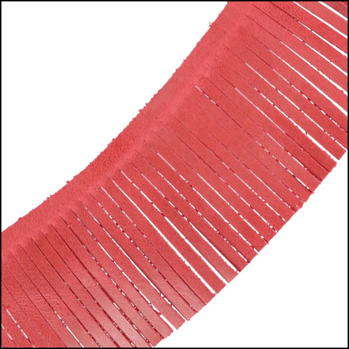 Tassel Fringe Leather RED - 1 foot
