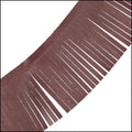 Tassel Fringe Leather DARK MUAVE - 1 foot
