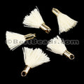 18mm GOLD : CREAM Tassel - 10 pcs