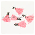 18mm SILVER : PINK Tassel - 10 pcs
