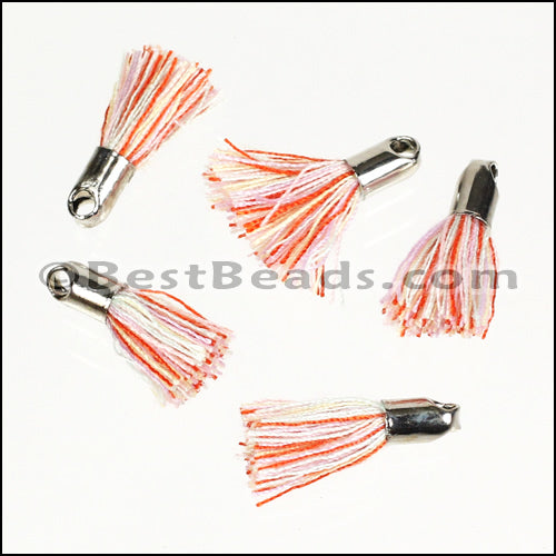 18mm SILVER : MULTI Tassel - 10 pcs