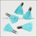 18mm SILVER : BABY BLUE Tassel - 10 pcs