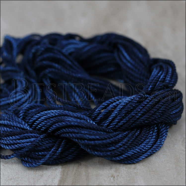 Hand-Dyed SILK THREAD bundle of 12 meters - IN THE NAVY