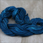 Hand-Dyed SILK THREAD bundle of 12 meters - DARK WASH DENIM