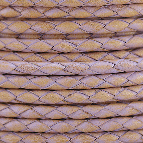 3mm Round VINTAGE Med Braided Leather VTG CANDY LILAC - METER