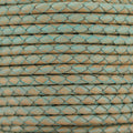 4mm Round VINTAGE Med Braided Leather VTG CANDY ROBIN EGG - METER
