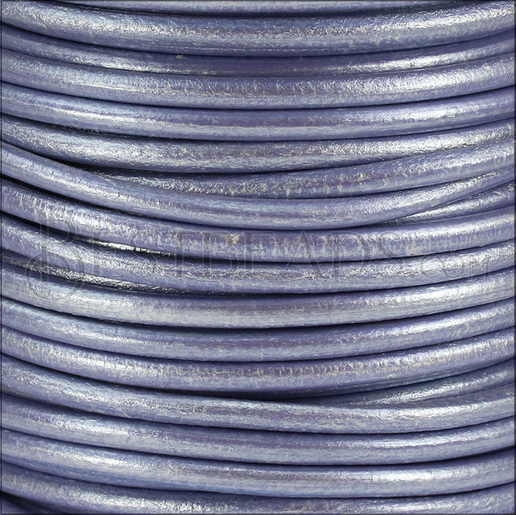 Ltd Edition LEATHER 5mm Round - MET. LILAC - 10 meter SPOOL