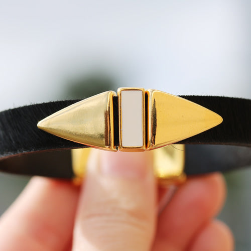 10mm Flat PLAIN TRIANGLE slider GOLD - 10 pcs